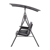 Gardeon Outdoor Swing Chair Garden Chair Canopy Cup Holder 2 Seater Grey GSC-NFS-2S-CUP-GR