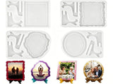 4 Pcs Resin Molds Picture Frame with Stand Holder Rectangle and Oval Photo Frames Silicone Molds V1369-AZ3-W-17903