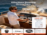 Hydraulic Steering Kit, 90 HP, Marine Boat Hydraulic Steering System, with 6.9 MPa/1000 psi Helm V952-YYZXXTTJ90HPDLO3P001V0