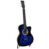 Karrera 38in Pro Cutaway Acoustic Guitar with Bag Strings - Blue Burst CC38-PRO-SBU
