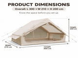 Weisshorn Inflatable A-Frame Camping Tent Large Outdoor Glamping Beige XFSK-KH-DD-ST