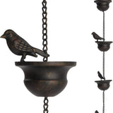 2.4Meter Birds on Cup Mobile Rain Chain for Gutters with Hanger Catcher Chains with V1366-AZ2-W-05435