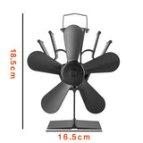 5 Blades Stove Fan Heat Powered Fireplace Accessory Wood Burning Stove Fan V201-W12898856