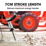Baumr-AG 2400W Pro-Grade Electric Demolition Jackhammer, with 3 Bonus Chisels, Carry Case V219-BAJHTL05A