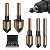 5 Piece Countersink Drill Bit Set, High Speed Steel, Countersink Drill Bit Set, Wide Material V1369-AZ3-W-12158