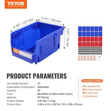 VEVOR Plastic Storage Bin, , Hanging Stackable Storage Organizer Bin, V952-DDWLX24J0000UOOGSV0