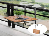 595 x 400 mm Foldable Balcony Railing Table, 4-Level Height Adjustable Outdoor Bar Table, Fits Rails V767-VVR-FXGZSM25INCHDZVCRV0