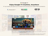 SKYWORTH 24-Inch 12V Portable TV,3-Hour Battery,1080P FHD,Wide Viewing Angle,Smart Google TV, HDR10, V1398-24LP60G