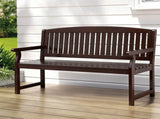 Gardeon Outdoor Garden Bench Wooden 2 Seater Lounge Chair Patio Furniture Brown ODB-4412B-BR