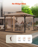 Gazebo Netting Replacement, Fit Most 10 x 10 x 7 FT Gazebo Curtain, Outdoor Garden Net, 4-Panel V952-LTWZDL10FT10VJ6F0V0