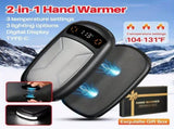2PCS of rechargeable hand warmers with COB lights, featuring rapid heating, 3djustable modes,nd V1232-BXSNSQ001
