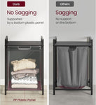 VASAGLE Laundry Hamper with Shelf and Pull-Out Bag 3 x 38L Black and Gray V227-9101263002491