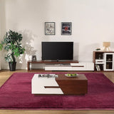 230x200cm Floor Rugs Large Shaggy Rug Area Carpet Bedroom Living Room Mat - Burgundy V63-832091