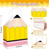 24pcs Back to School Teacher Gifts Pencil Shaped Paper Bags Bulk, Welcome Candy Treat Boxes for V1366-AZ2-W-19350