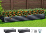 Green Fingers 2-in-1 Raised Garden Bed Kit 45cm Professional Depth Ergonomic 240cm Large Metal GARDEN-AG-45-12-FC2