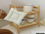 Wooden Desktop Organizer - 2-Tier Storage Shelf for Office, Kitchen & Dorm 40x28.5x18cm Beige V1366-AZ2-W-11694
