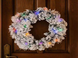 Christabelle 61cm Christmas Wreath Snowy Dorset Pine with Multi-Function LED Lights Tree Door D 112_WFLSD61