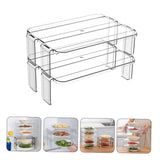 2Pcs Kitchen Storage Racks Transparent Refrigerator Shelf for Organized Home Use V1369-AZ3-W-18816