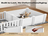 Dog Whelping Box, 1.86x0.97x0.5 m, Plastic Dog Whelping Pen with Adjustable Height Door, Puppy V952-GYZXZHZHSLBDGWMS0001V0