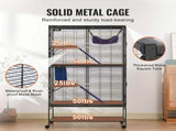 64.6" Metal Small Animal Cage 4-Tier Rolling Ferret Cage with Tray 3 Ramps V952-JSXDL362463IRPIZQV0