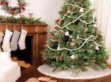 48-inch Christmas skirt - Braided cable knit skirt - for a 7.5-foot - Cream white V1188-MS101-00797-1