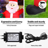 Jingle Jollys Christmas Inflatable Giant Santa 3.8M Height LED Illuminated Decorations XMAS-INF-SANTA-12FT