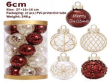 25-Piece PET Christmas Ball Ornament Set with Glitter and Sequin Detailing, Shatterproof Holiday V1341-ZY-JJ9ULJV3-BLACKGOLD