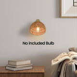 Rattan Wall Sconces Retro Japanese Style Bedside Wall Lamp for Bedroom Living Room Wall Light Zipper V1192-AZ-W-22848