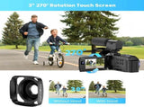 5K Video Camera with 56MP Dual Lens, WiFi, IR Night Vision, and 64GB SD Card in Black V178-59099