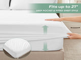 Queen Size 100% Waterproof Mattress Protector, Mattress Pad Cover Fitted 8"-21" Deep Pocket, 3D Air V1258-DP02-C-1263