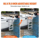 Dock Ladder, Retractable 5 Steps, 350 lbs Load Capacity, Aluminum Alloy Pontoon Boat Ladder with V952-MTZTSSSWJFHXJQFTNV0