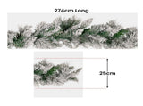 Christabelle 2.7m Snowy Christmas Garland Dorset Pine Pre-Lit with Multi-Function LED Lights Do 112_WFLSD274