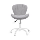 Artiss Ergonomic Office Chair Armless Height Adjustable Computer Desk Chair Fabric Light Grey OCHAIR-M-2589-LG
