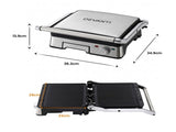 Devanti 2000W 3-in-1 Panini Press Grill Sandwich Maker 180&deg Open 4 Slice SM-4S-6001-BK