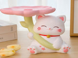 Cat Statue Storage Tray Resin Stable Base Multi Function Cute Cat Sculpture Table Decoration for V1294-YM0901-3115230050111