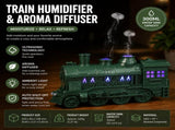 Green Retro Train Aromatherapy Humidifier - 300ml Ultrasonic Cool Mist Diffuser with Jellyfish Smoke V888-ELOSUNG53552