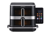 Devanti 12L Air Fryer Dual Basket Stacked 10 Inch Pizza Maker 2800W Touch Black AF-K-H-22L-BK