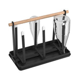 Bottle Holder Dish Drainer Bottles 6 Bottle Stand, Metal Cup Holder with Drip Tray and Bottle Dryer V1366-AZ2-W-06863