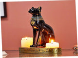 Egyptian Pharaoh Candlestick Cat Candle Holder Sculptures Animal Figurines Cat Egyptian V1370-AZ4-07163