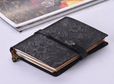 Leather Vintage Embossed Pattern Travel Journal Notebook Lined Blank Grid Paper Diary Refillable V1259-DP01-A-2751