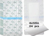 24Pcs Waterproof C Section Shower Cover Adhesive Bandages, 4" x 10" CLear Island Dressing Absorbent V1370-AZ4-17801