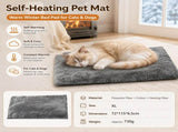 Grey XL Size 72x115cm Self Heating Pet Mat - Soft Plush Non-Slip Thermal Bed for Cats and Small Dogs V888-ELOSUNG53906