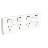 Schneider Electric Clipsal 10A 250V Quad PowerPoint Socket with 2 Extra Switches Less Mechanism V1202-V1-CLI30154XXUAVW