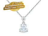 Elegant Gourd-Shaped Moissanite Pendant Necklace with Round Accent Stone, Sterling Silver Finish, V1341-ZY-VL853YP2-MOISSANITE-PREMIUMS925