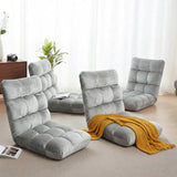 Artiss 4X Lounge Sofa Bed Flannel Fabric Grey FLOOR-SBL-M193-S-GYX4