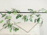 Artificial Willow Rattan Garland with Handmade Plastic Green Leaves, 170cm Length, 2 Pieces for Home V1369-AZ3-W-18278