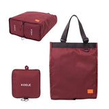 Shopper Bag Tote Bag Foldable Travel Laptop Grocery Nylon KO-SHOULDER WINE V274-GM-KOEBAG-SUDER-WINE