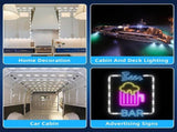 12V 300 LEDs Interior Van Light, White LED Ceiling Lighting Kits for RV Truck Boats Bus Cargo V1259-DP01-A-5539