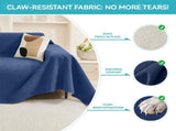 71" x 102" Couch Protector from Cat Claws, Waterproof Couch Cover Anti Slip,Couch Cover 3 Cushion V1107-102-22689-NVY2