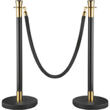 Crowd Control Stanchion, Set of 6 Pieces Stanchion Set, Stanchion Set with 5 ft/1.5 m Black Velvet V952-GLZHSHRSJTHG69AV4V0